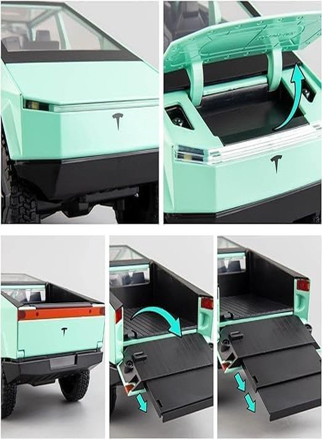 KING FORU 1:24 Scale Die-Cast CyberTruck【Free Wheel】 with 6 Openable Doors,Steerable Tyres,Working Horn,Working Lights, Multicolor - Image 4